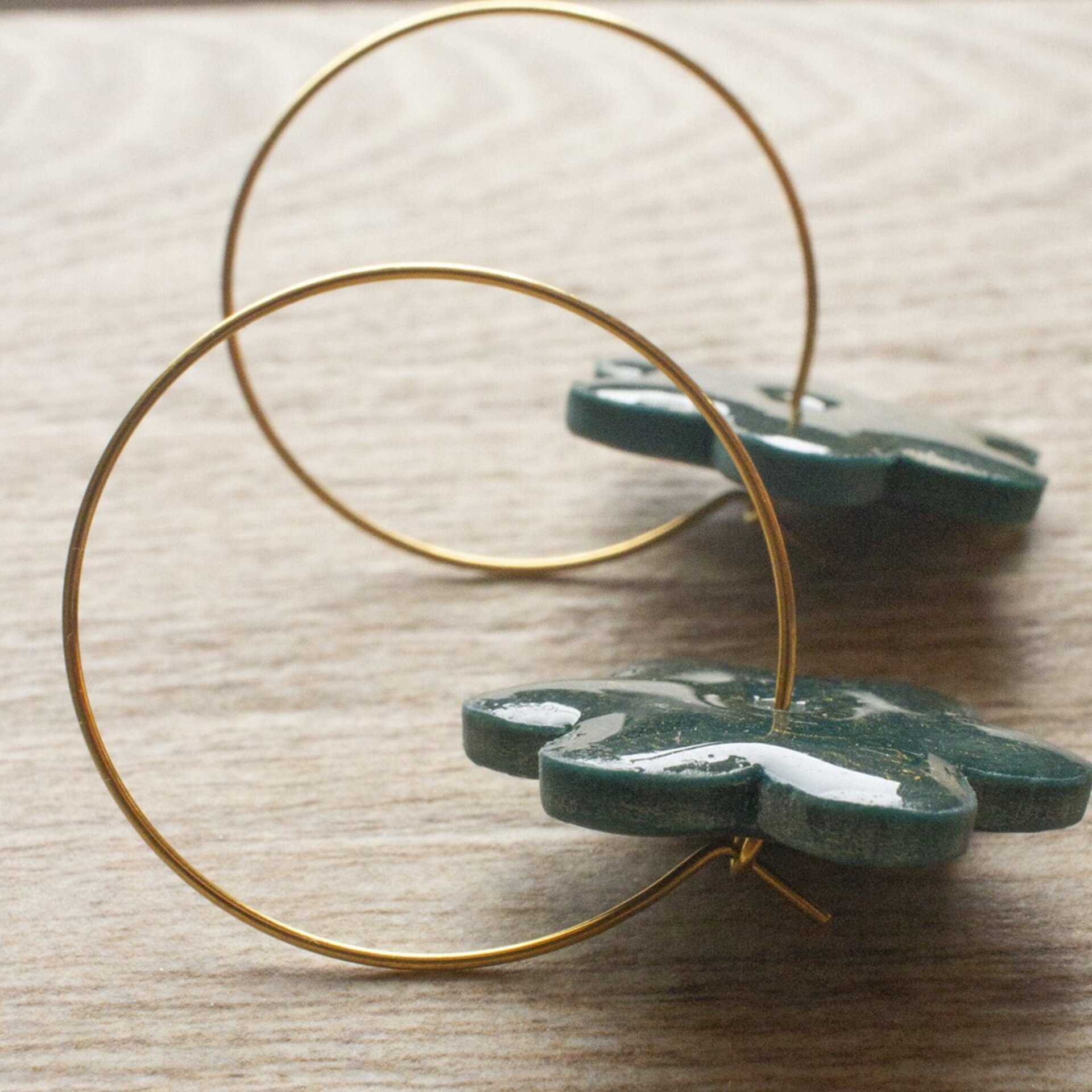 Aretes flor verde - 3